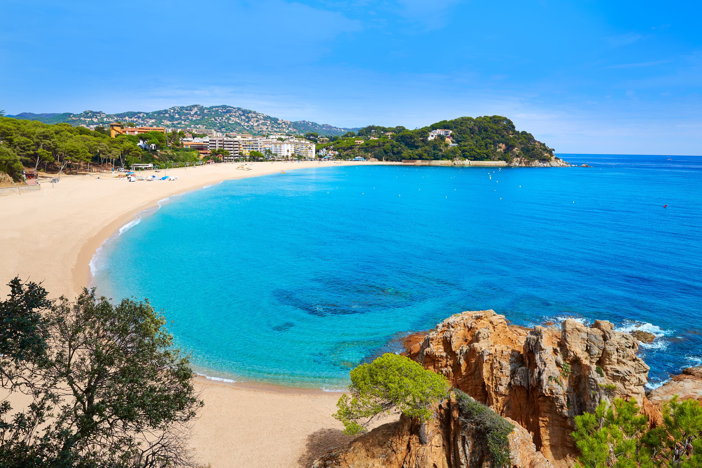 Strand Platja Fenal Lloret de Mar an der Costa Brava.