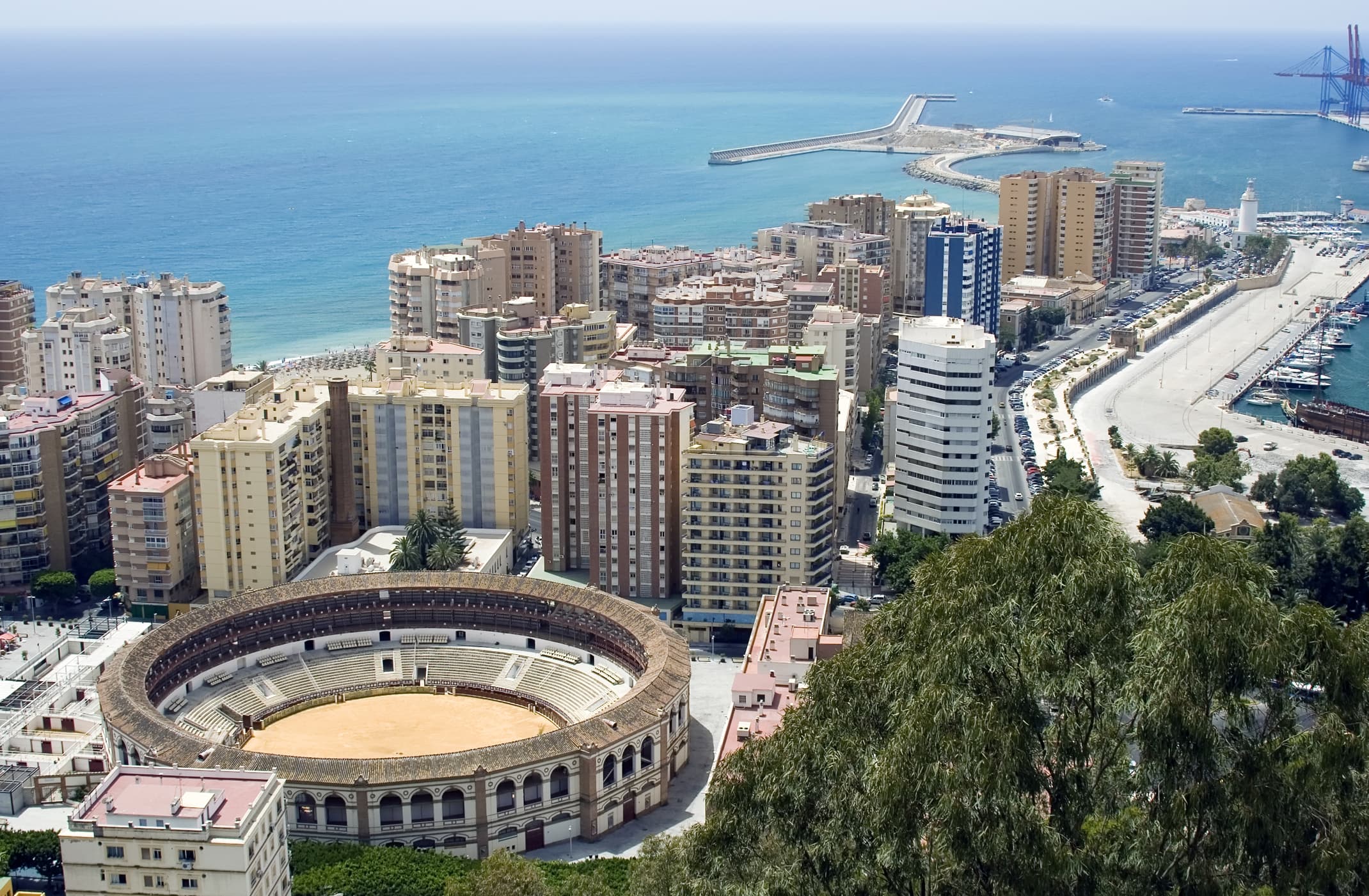 Die Stierkampfarena Piazza de Toros in Malaga.