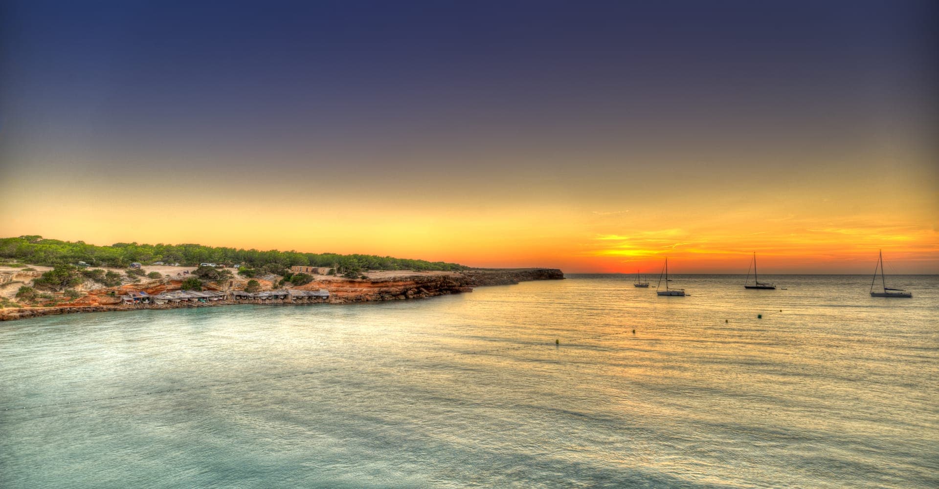 Sonnenuntergang Cala Saona auf Formentera