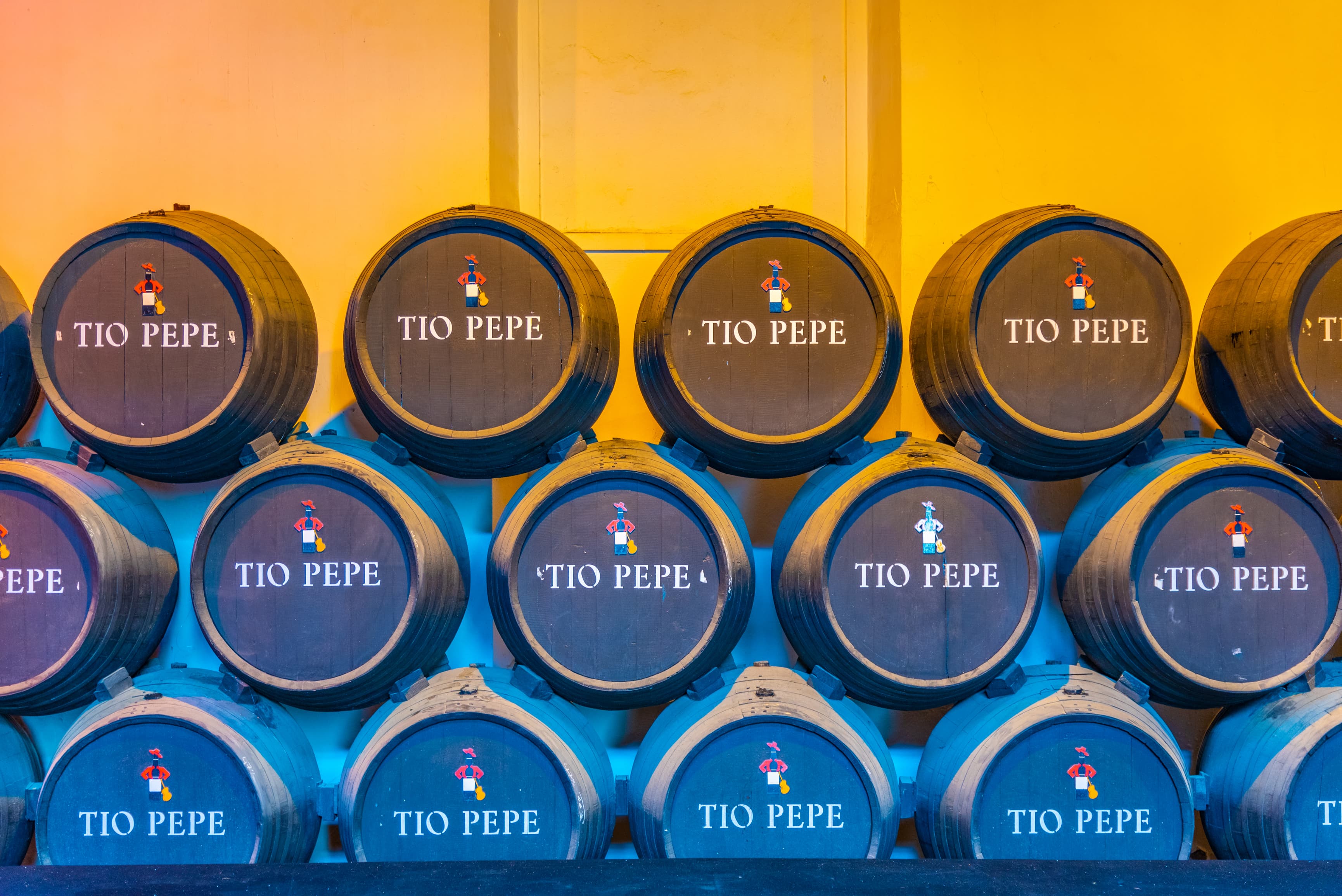 Die Bodega Tio Pepe in Jerez de la Frontera in Andalusien.