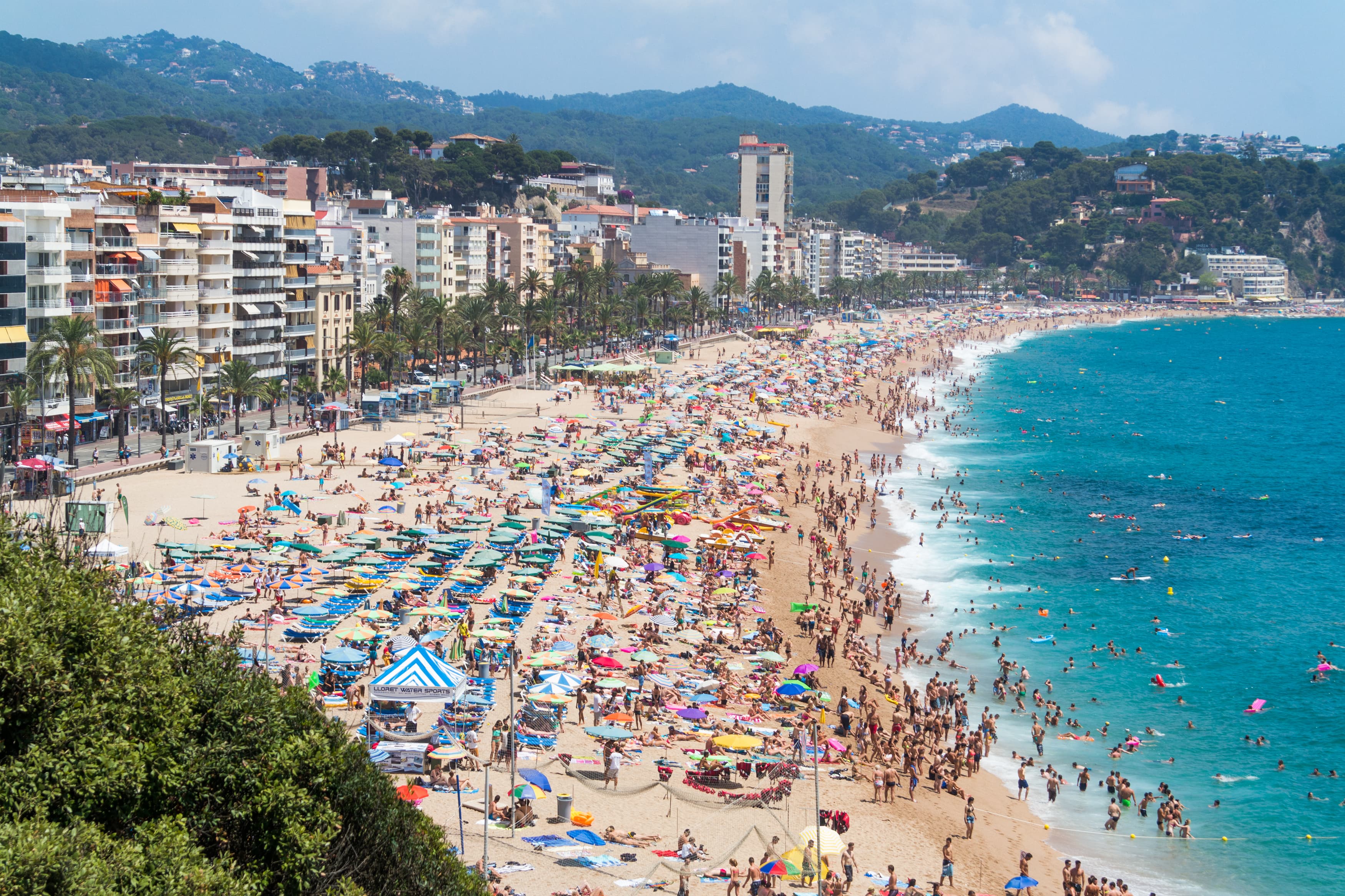 Lloret de Mar an der Costa Brava - Blick auf den Strand.