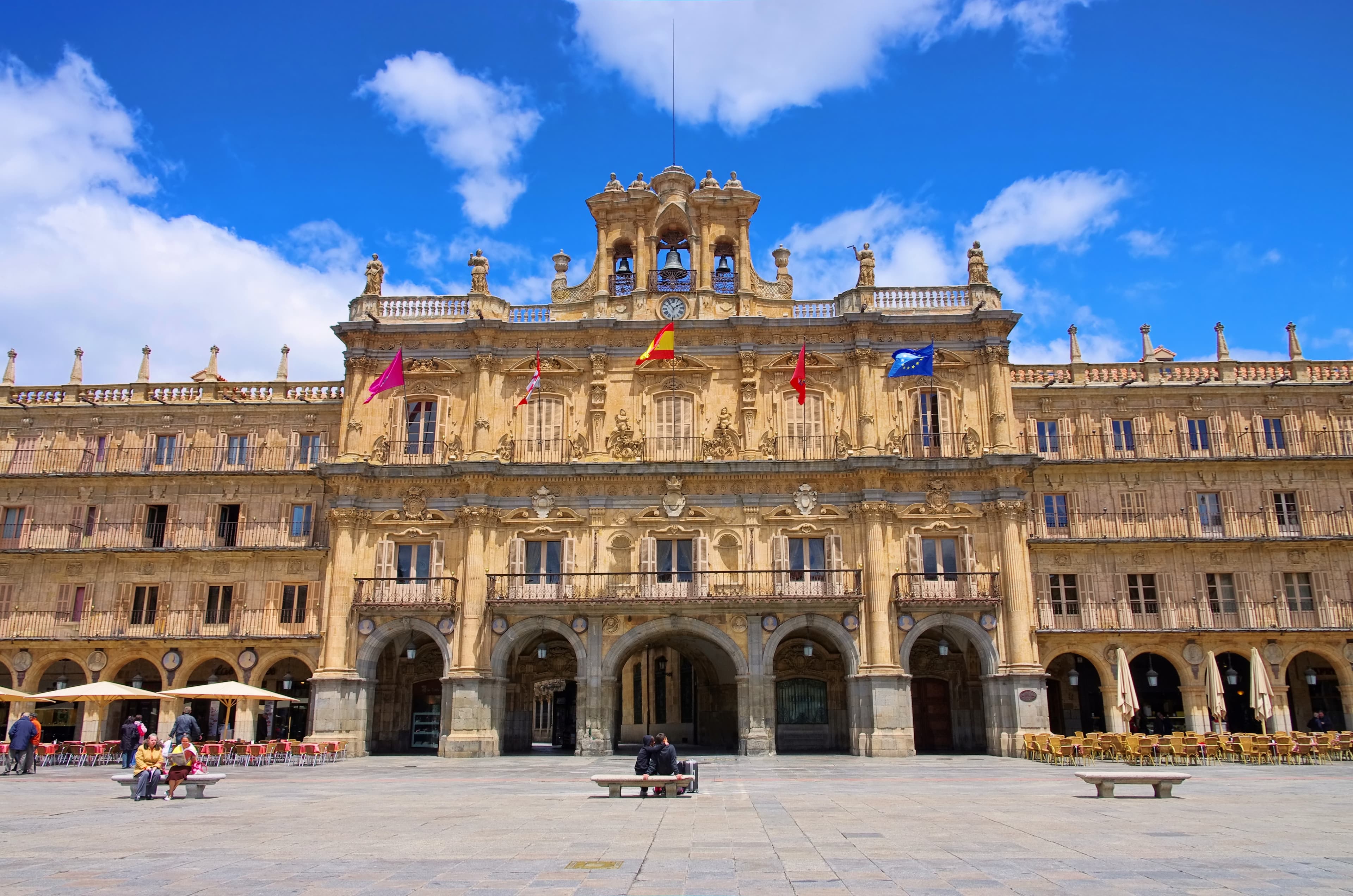 Blick auf den Plaza Mayor in Salamanca, Region Kastilien und León.