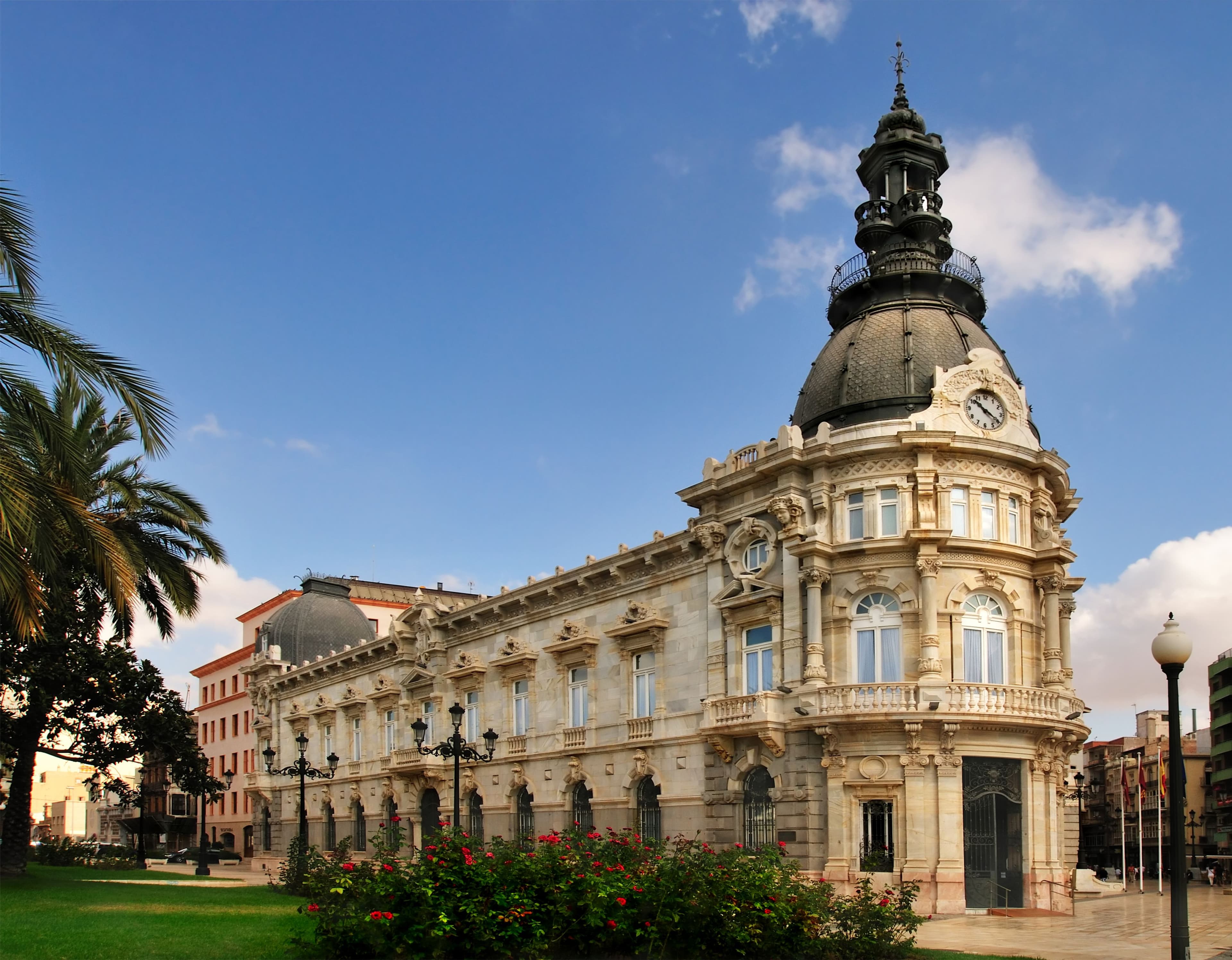 Blick auf den Rathauspalast in Cartagena, Region Murcia.