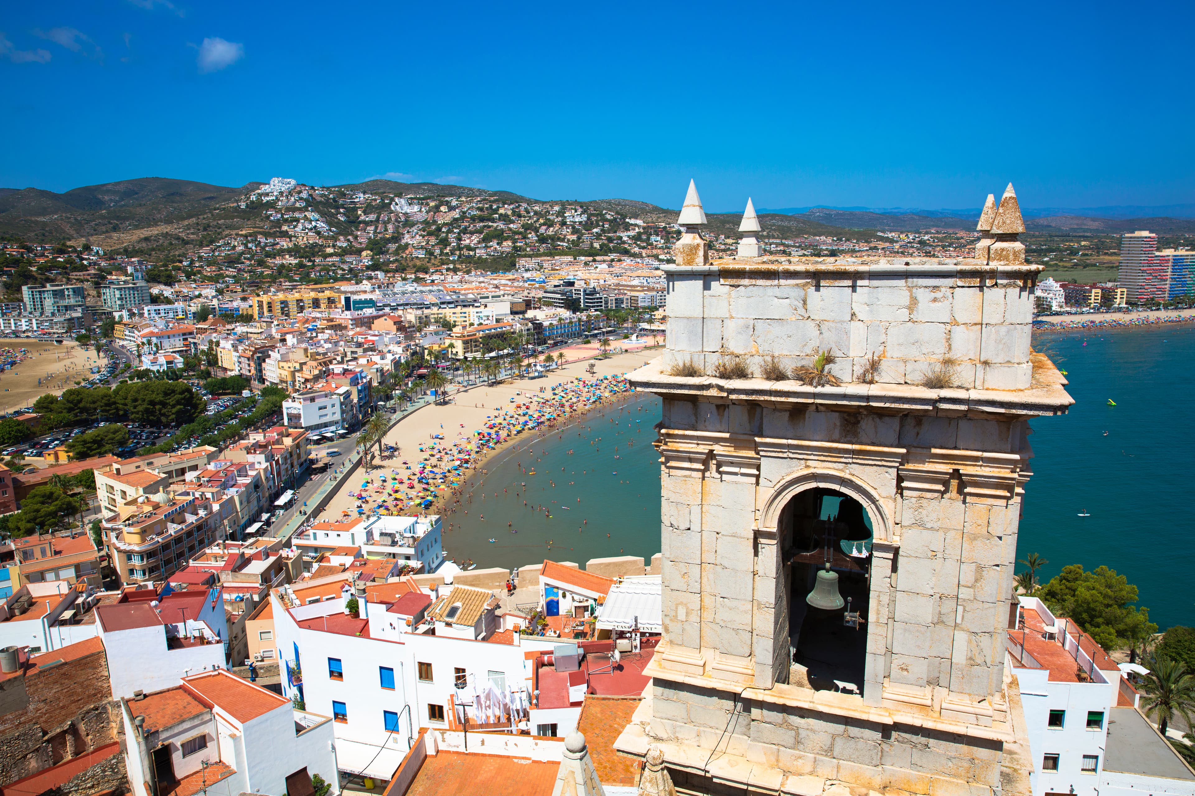 Peniscola Ansicht vom Castillo-del Papa Luna an der Costa del Azahar.